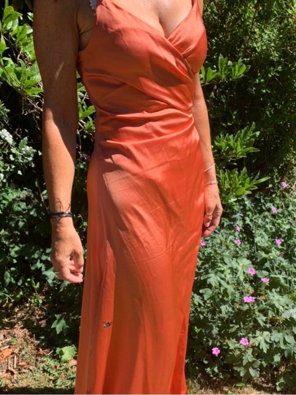 🎀FREE🎀WITH ANY PURCHASE🎀NWT-Satin Slip Maxi Dress in Burnt Orange
